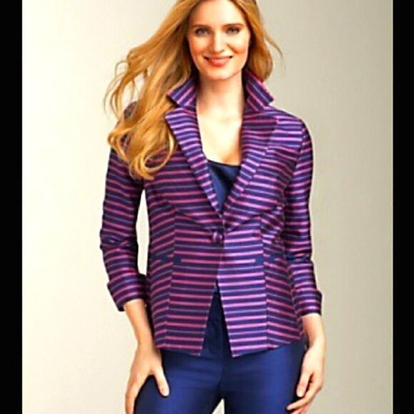 Talbots Silk Grace Doupioni Blazer Jacket - Picture 1 of 9
